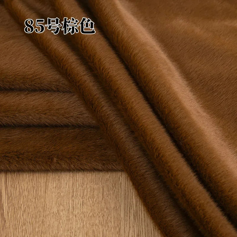 5mm Stretch European Mink Faux Fur Fabric High-Low Pattern for Clothing Scarves Hats Photo Props DIY Craft Decoration