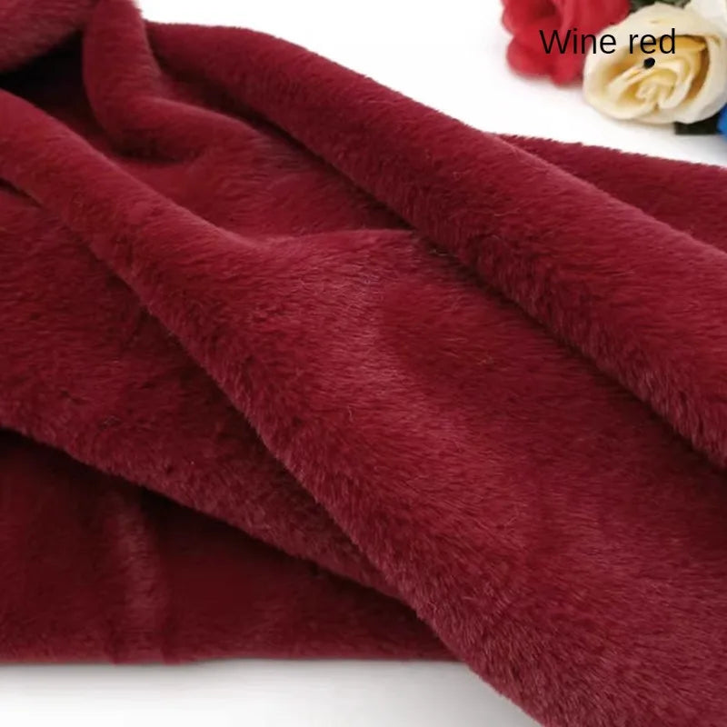Plain Faux Fur Fabric Smooth by the Meter for Clothes Coats Dolls Sewing Thickened Imitation Rex Rabbit Plush Textile Soft Silky