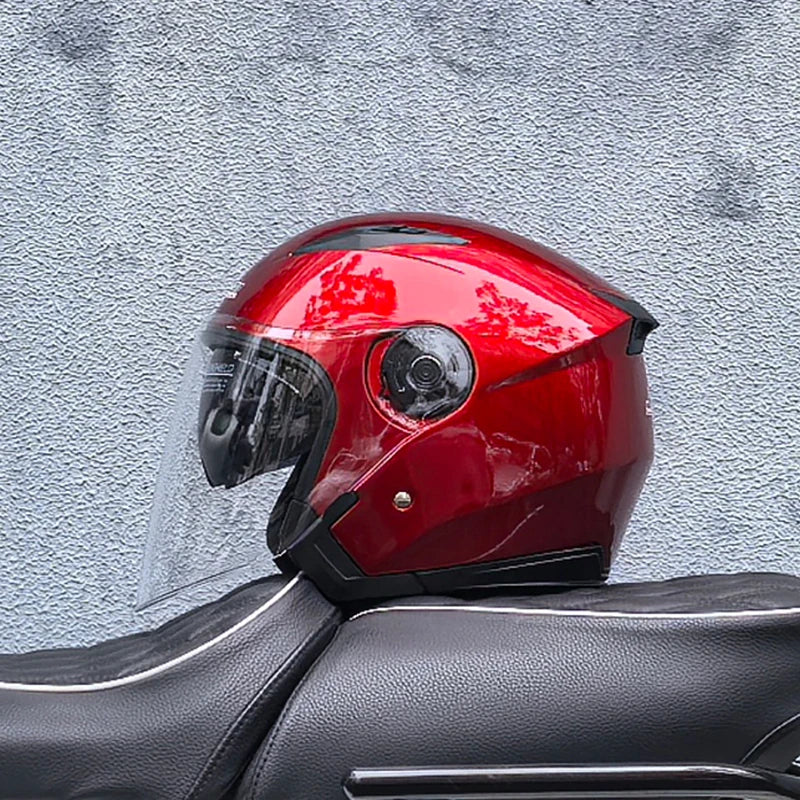 Genuine JieKai Motorcycle Helmet Unisex Scooter Motos Helmets Casco Capacete With Dual Lens