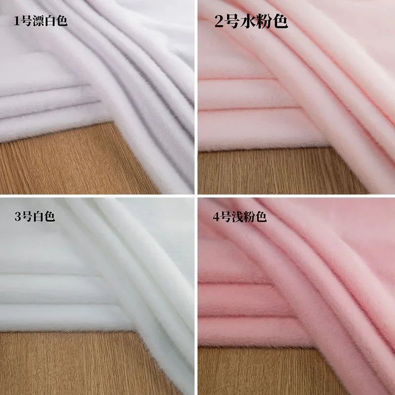 5mm Stretch European Mink Faux Fur Fabric High-Low Pattern for Clothing Scarves Hats Photo Props DIY Craft Decoration