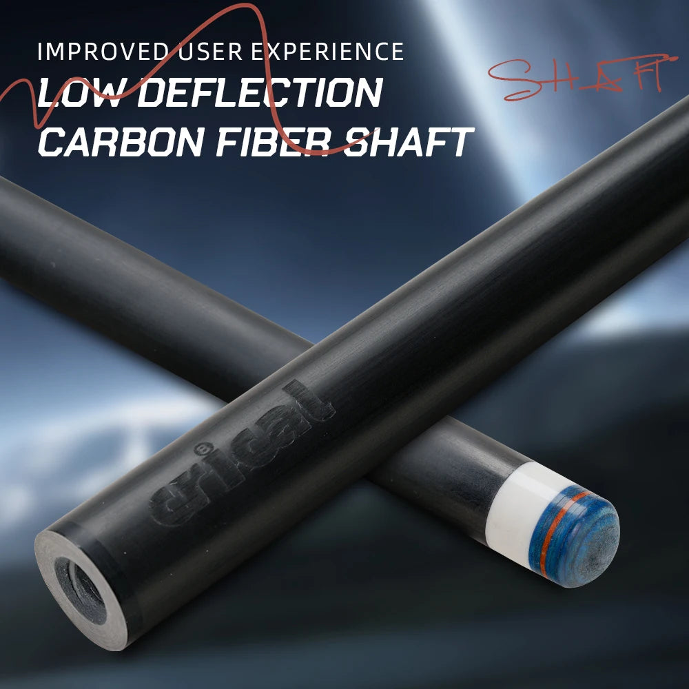 CRICAL CL-PRO Carbon Fiber Pool Cue Stick With 12.5mm Tip 3 * 8/8 Joint Pin Low Deflection for Professional 1/2 Billiard Cue