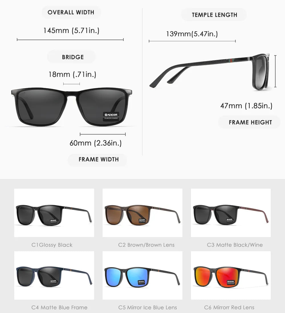 KDEAM New Luxury Polarized Sunglasses Men's Driving Shades Fishing Travel Golf Sunglass Male Sun Glasses CE
