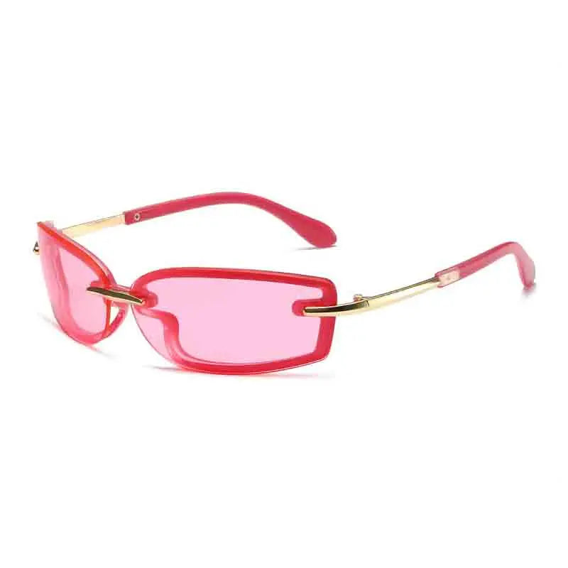 Rimless Y2K Style Sunglasses Rectangle Fashion Popular Luxury Brand Women Men Shades Rectangle Sun Glasses for Female Male UV400