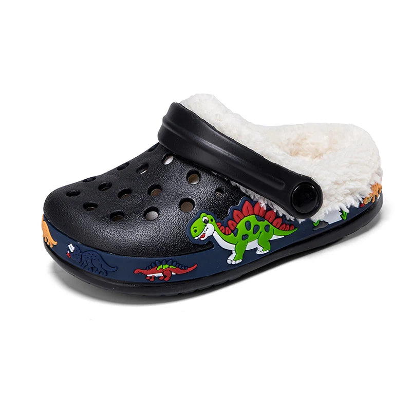 Winter Kids Sandals Fleece-Lined Non Slip Children Slippers Girls Shoes Unicornio Mules & Clogs Cartoon Cute Infant Garden Shoes