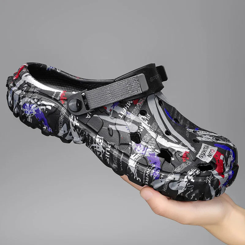 Plus Size 47 Summer Men Sandals Clogs Outdoor Garden Clogs Hole Shoes Male Casual Shoes Water Shoes Comfort Home Soft Slippers