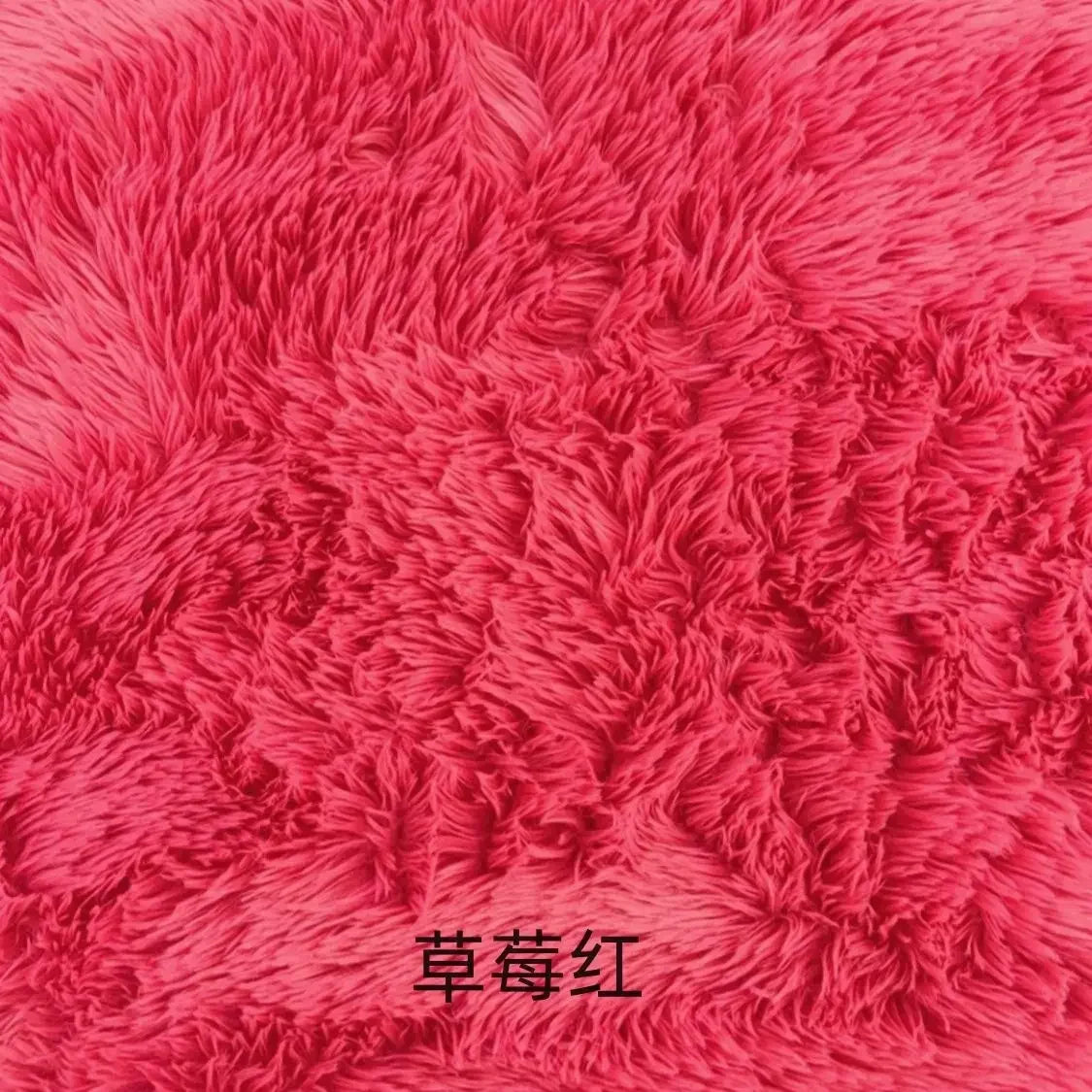 Soft Fluffy Faux Plush Fabric by the Meter for Cats Upholstery Carpets Dolls Diy Toy Sewing PV Fluff Cloth Thickened Beige Pink