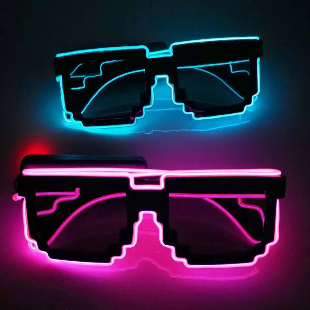 Cosplay Decorations Party Props Glowing Flashing Glowing Sunglasses Mosaic Glasses Led Light Up Glasses LED Luminous Glasses
