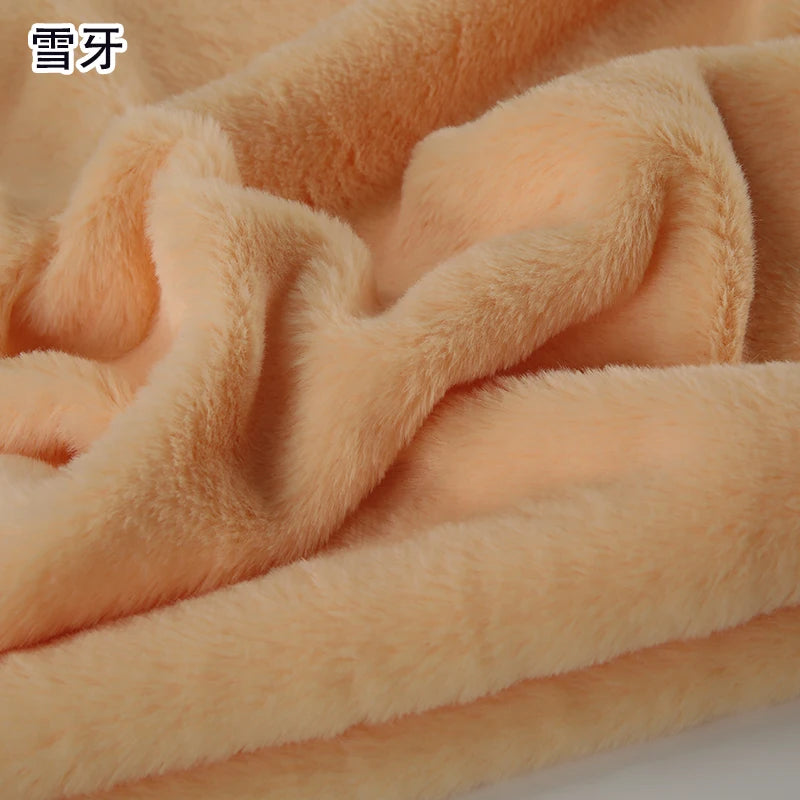 Plain Faux Fur Fabric Smooth by the Meter for Clothes Coats Dolls Sewing Thickened Imitation Rex Rabbit Plush Textile Soft Silky