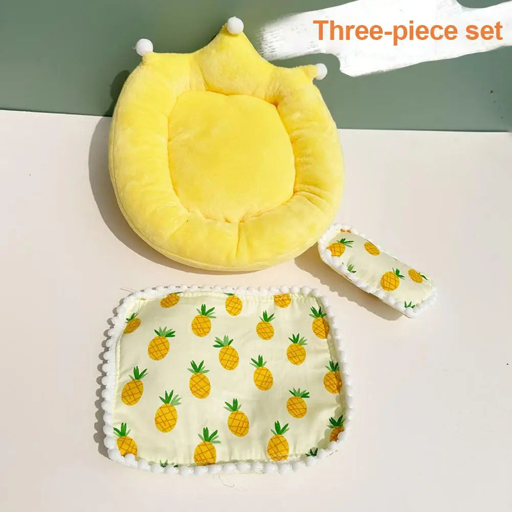 Doll Bed for Labubu Bed Contain 2 Pillows Sleeping Bag 1/12 BJD Doll GSC Body9 for Molly DOD YMY Obitsu11 Doll Accessories