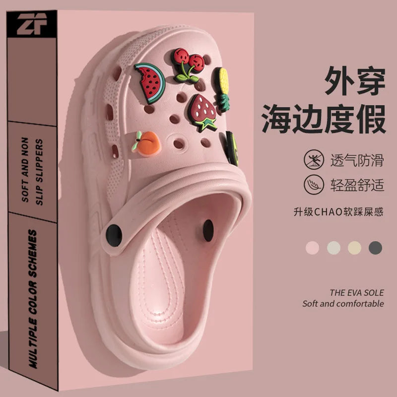 Children's Clogs for 6-18 Year Kids Sandals Cool Mules Outer Wear Summer Hole Shoes for Boys and Girls Slippers