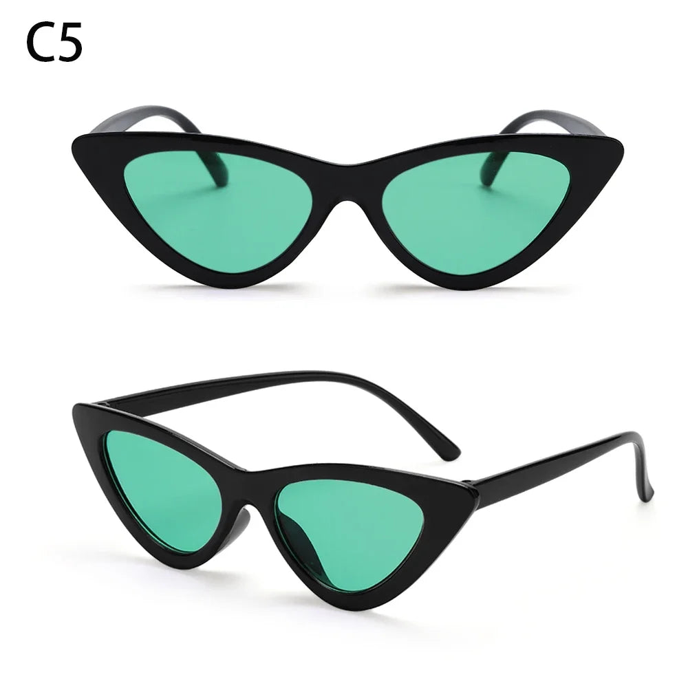 2023 Sexy Cat Eye Sunglasses Women Mirror Black Small Triangle Sun Glasses Female Lens Shades Eyewear Outdoor Driving Sunglasse