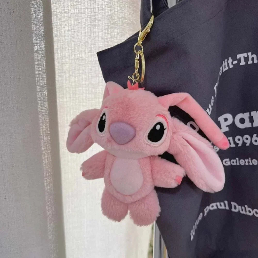 16cm Disney Stitch Doll Keychain Plush Toy Backpack Pendant Anime Lilo & Stitch Girl's Toy Soft Stuffed Doll Birthday Gift