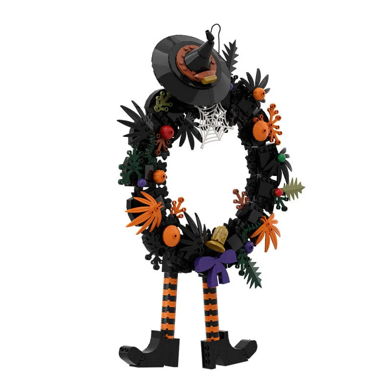 Halloween Terror Movies MOC Witch Hat Building Block Set Kids Toy With Pumpkin Door Tree Ghost Bricks Gift for Children