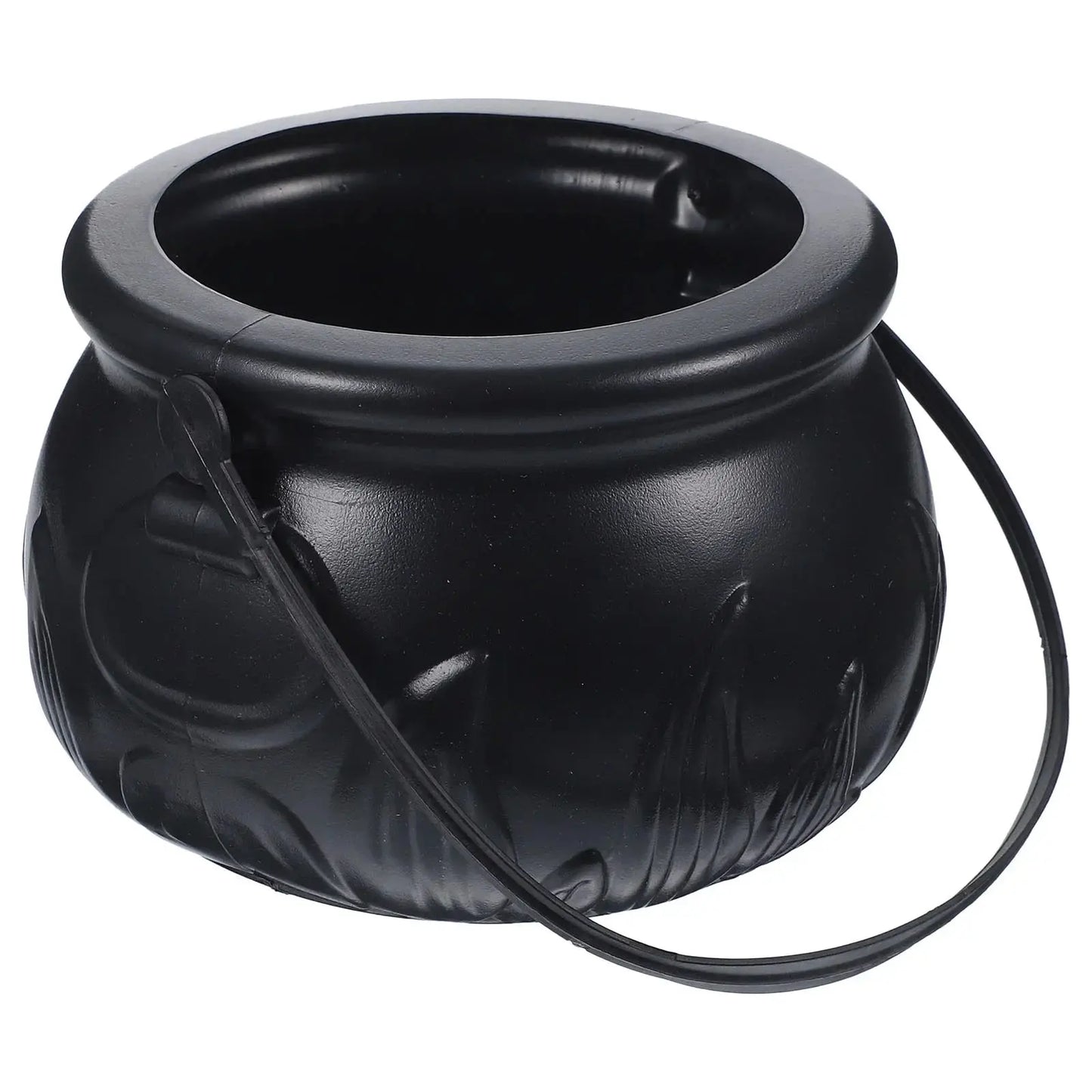 Candy Pot Halloween Flame Stripes Bucket Witch Basket Black Pot Kettle Trick Pumpkin Holder Goodie Photo Costume Decorate 