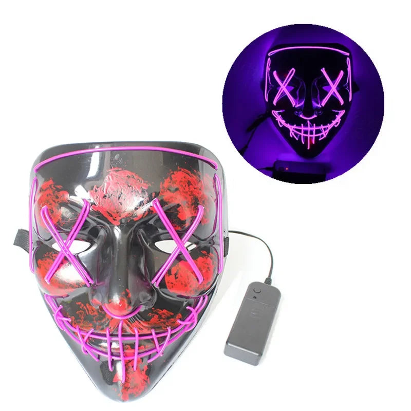 Halloween Mask LED Light Up Mask Scary Mask for Festival Cosplay Halloween Costume Masquerade Parties,Carnival,Gift