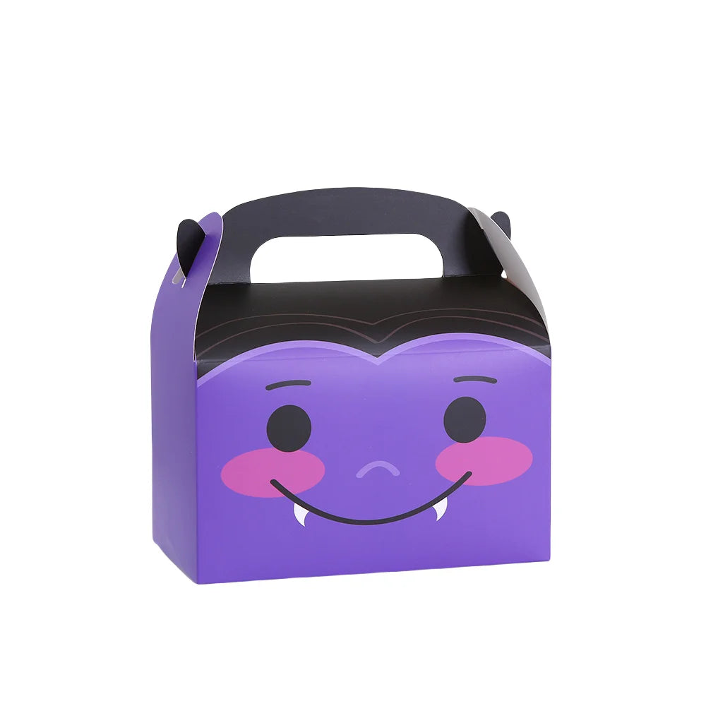 10/24pcs Halloween Treat Boxes Monster Pumpkin Cat Mummy Vampire Skull Paper Gift Box for Candy Cookie Party Favors