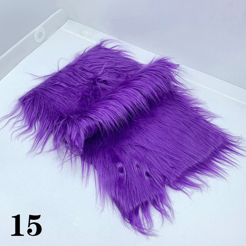 25x45cm Long Hair Faux Fur Fabric for DIY Dolls Hair Beard Craft Making Material Patchwork Garment Sewing Accessories