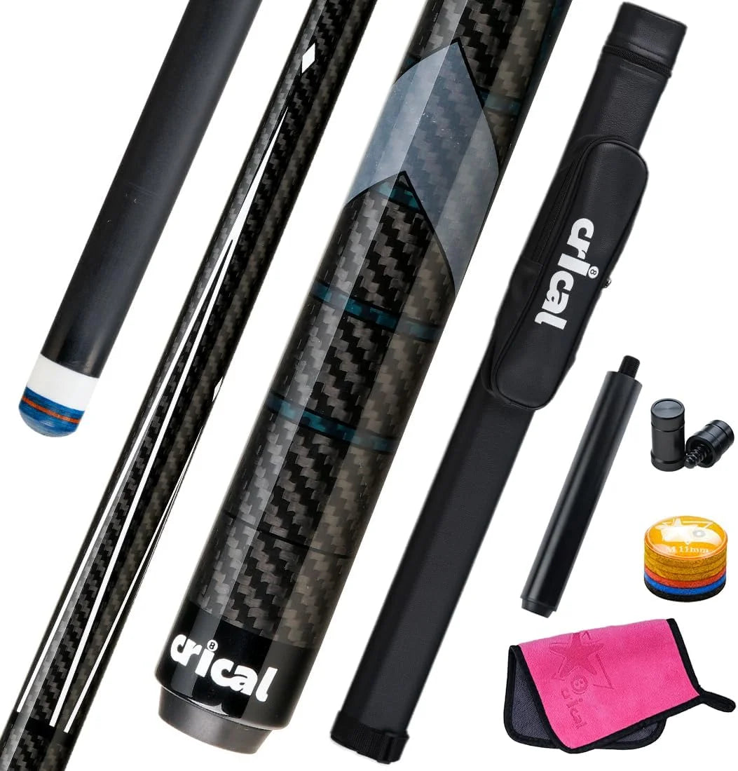 CRICAL Carbon Fiber Pool Cue Stick Billiard Cue Sticks Professional Low Deflection Pool Sticks With 12.5mm Tip and Radial Joint