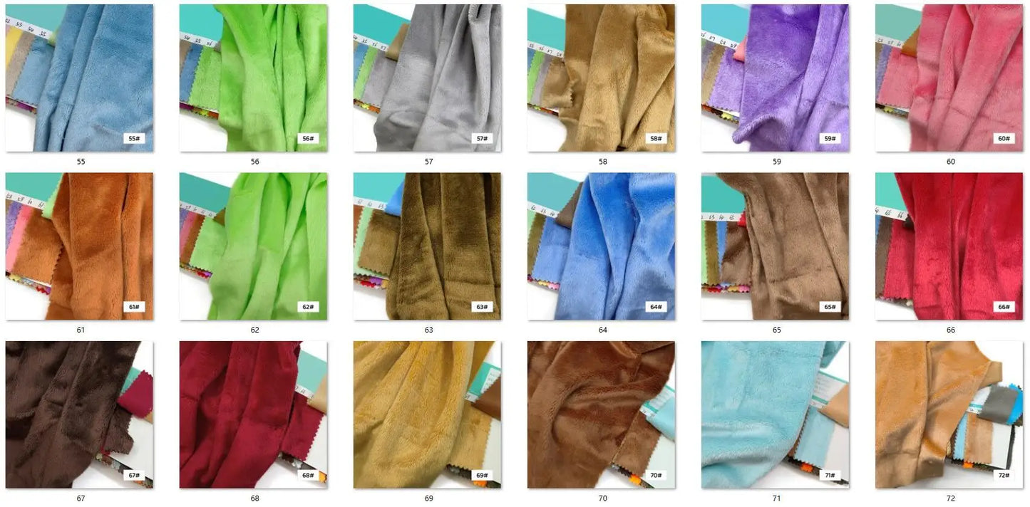 Plush Fabric 5mm Pile Length 100 Polyester 100 Colors Can Be Choose Hair Material for Popular Cotton Dolls DIY Handmade Fabric
