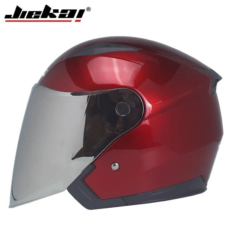 Genuine JieKai Motorcycle Helmet Unisex Scooter Motos Helmets Casco Capacete With Dual Lens