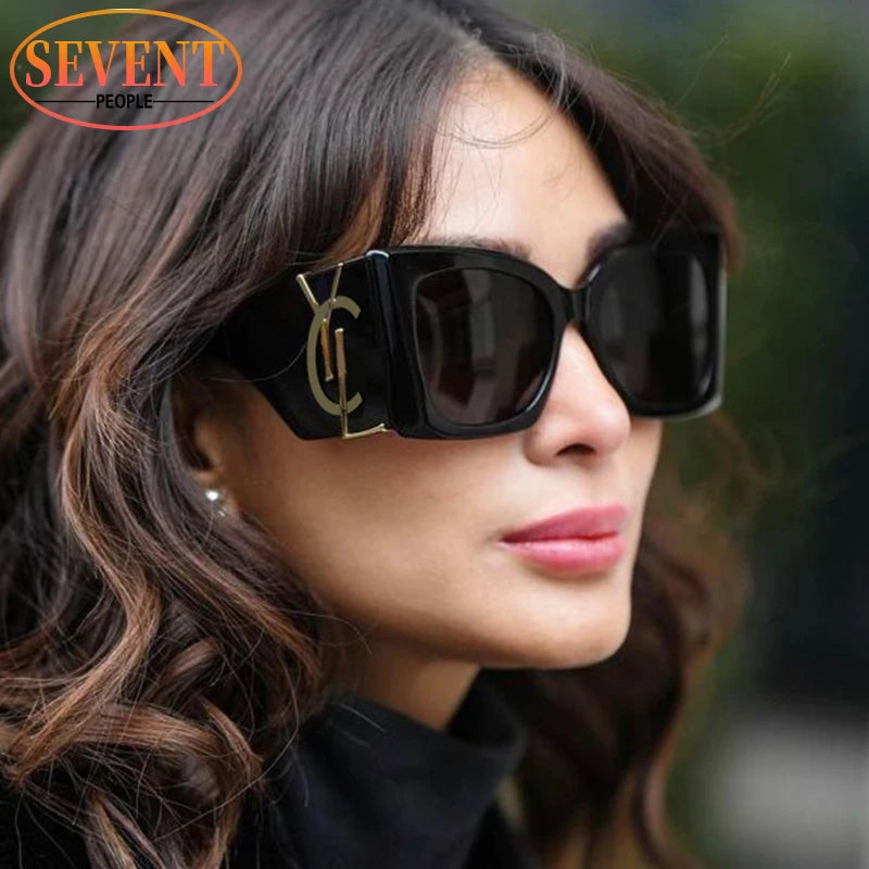 Oversized Cat Eye Sunglasses Women 2025 Luxury Brand Designer Fashion Square Sun Glasses for Female New Trend Big Frame Sunglass