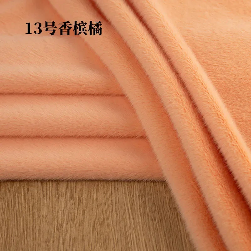 5mm Stretch European Mink Faux Fur Fabric High-Low Pattern for Clothing Scarves Hats Photo Props DIY Craft Decoration