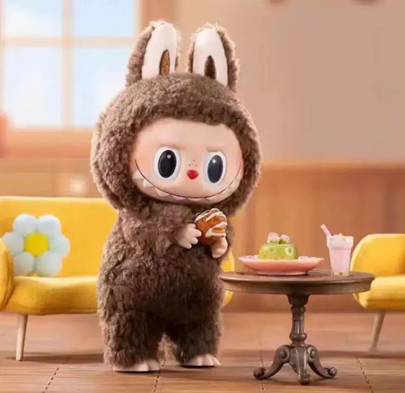 Genuine Popmart Labubu Exciting Macarons Vinyl Series Blind Box Sit Anime Kawaii Figure Room Decoration Customized Toy Kid Gift