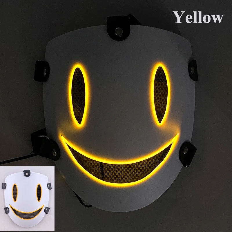 High-Rise Luminous Light Up Mask LED Glowing Mask Cosplay Party Anime Props Neon Face Mask for Adult Kids Halloween Supplies