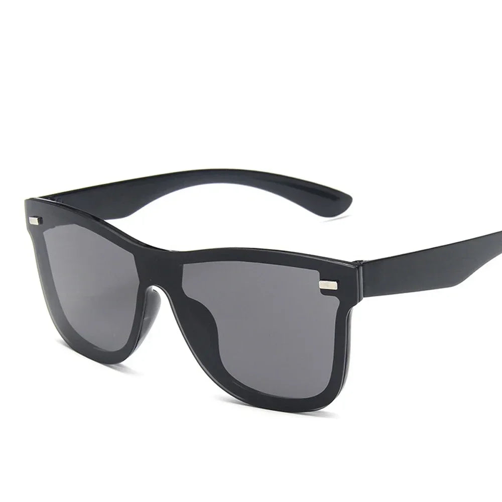 New Fashion Sunglasses One Piece Trend Personality Eyeglass Brand Design Protection Reflective Frameless Sunglassess UV400