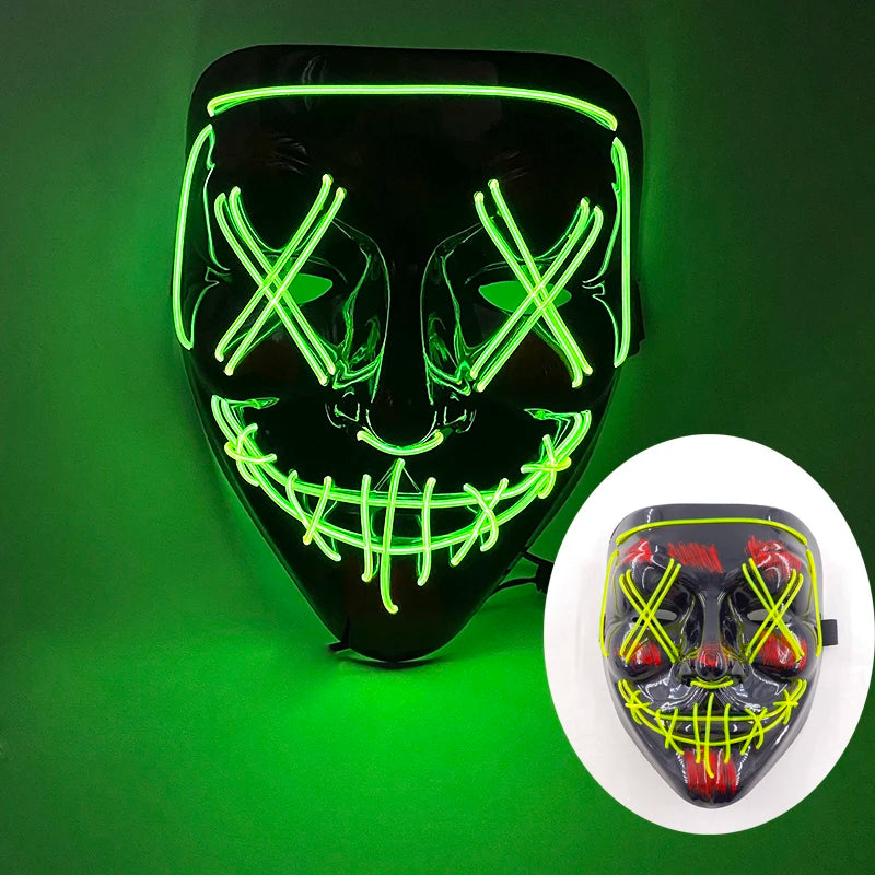 New Arrival Halloween Mask Horror Venom LED Luminous Mask Cosplay Costume Makeup Prom Party