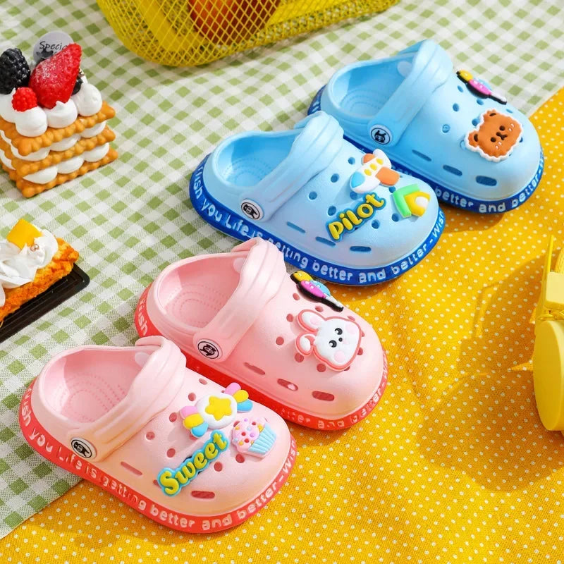 Garden Clogs Shoes Boys Girls Beach Sandal Kids Lightweight Breathable Cute Cartoon Slip on Mules Baby Slipper