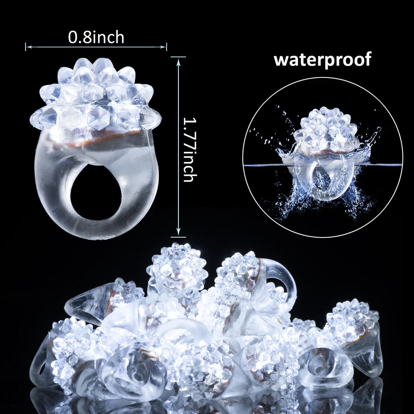 White Wedding Mix Sets LED Light Up Glasses Glow Bracelets and Flashing Bumpy Rings Wedding Party Favors Supplies