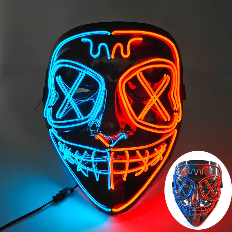 New Arrival Halloween Mask Horror Venom LED Luminous Mask Cosplay Costume Makeup Prom Party