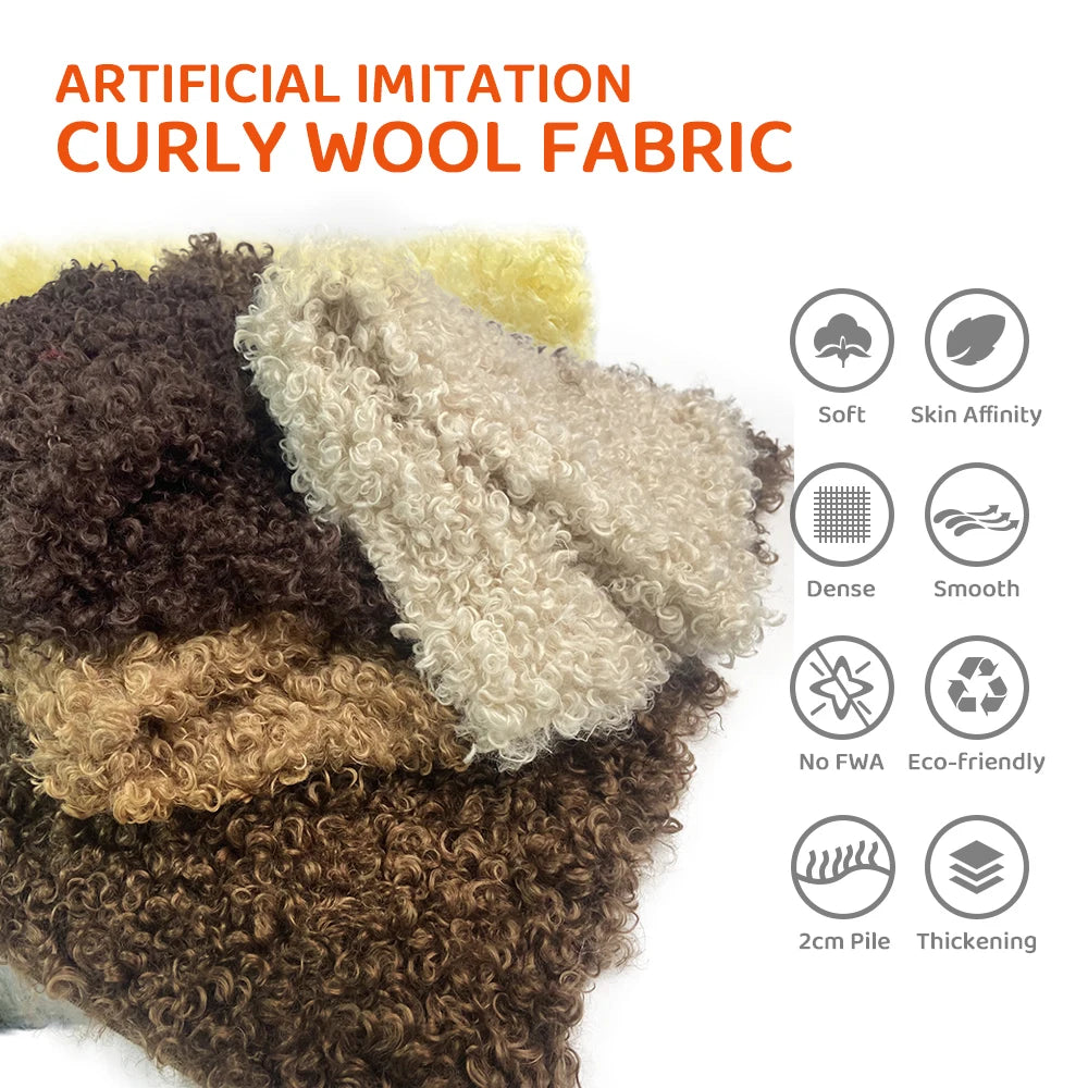 Teddy Fur Plush Fabric Polyester Soft Fabrics by Meters Promotion for DIY Doll Hair Non Elastic Solid Color Single Sided Velvet