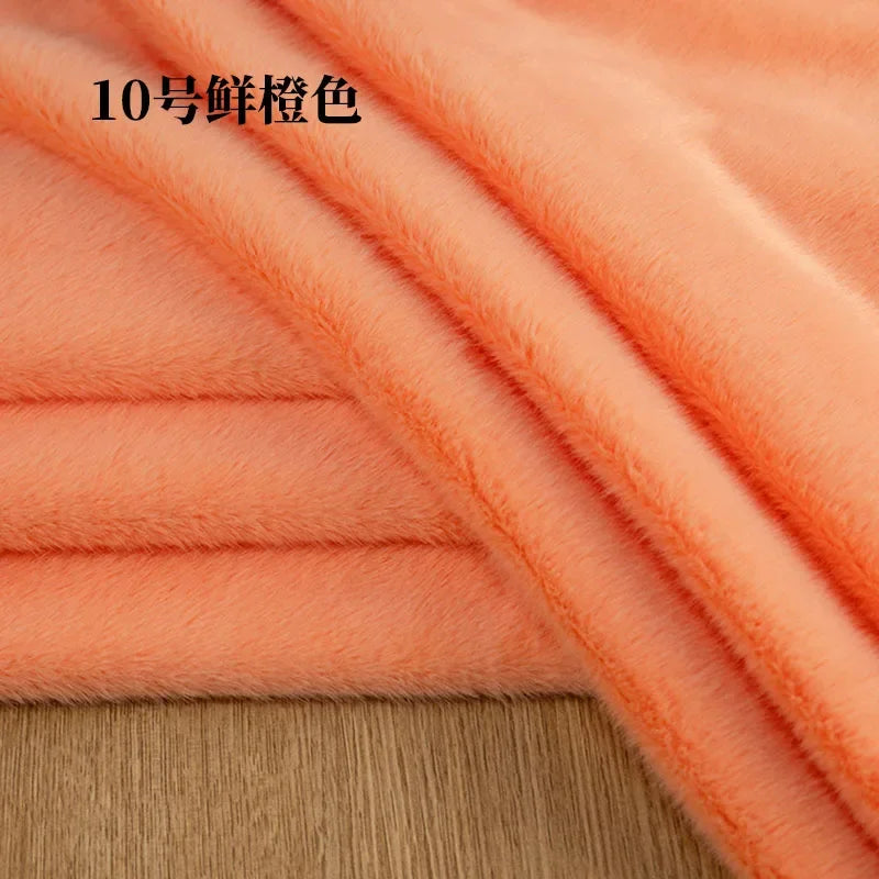 5mm Stretch European Mink Faux Fur Fabric High-Low Pattern for Clothing Scarves Hats Photo Props DIY Craft Decoration