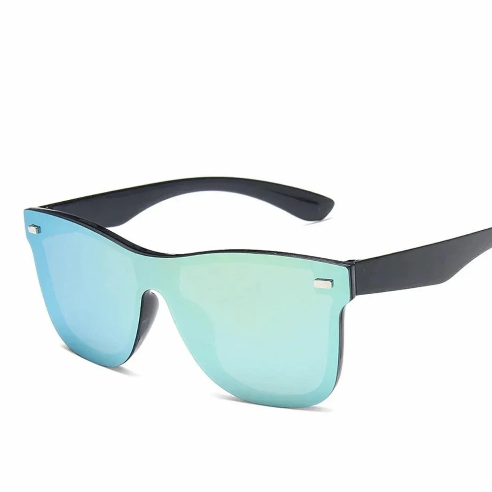 New Fashion Sunglasses One Piece Trend Personality Eyeglass Brand Design Protection Reflective Frameless Sunglassess UV400