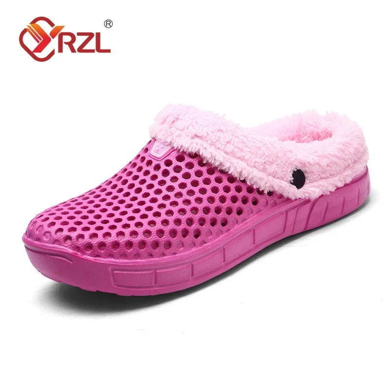 YRZL Winter Slippers Men Women Indoor Warm Shoes Non Slip Cotton Pantoffels Casual Clogs Slip on House Floor Slippers for Men