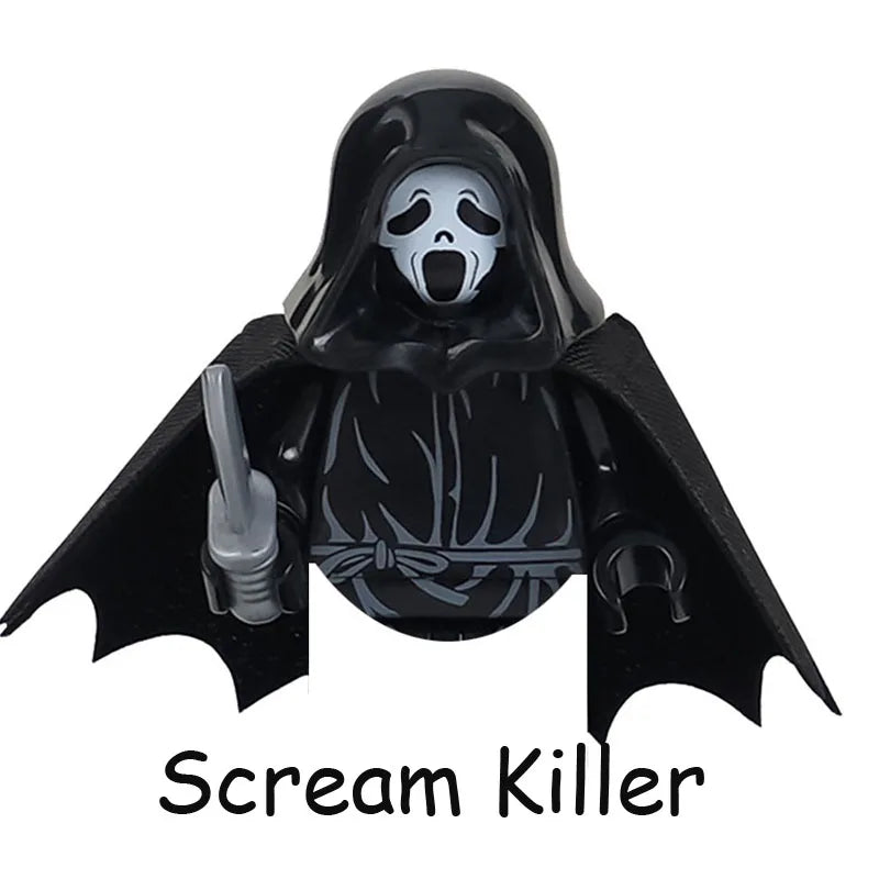 Halloween Horror Movie Terrible Leatherface Slender Man Midnight Ring Model Blocks Construction Building Brick Toys for Children