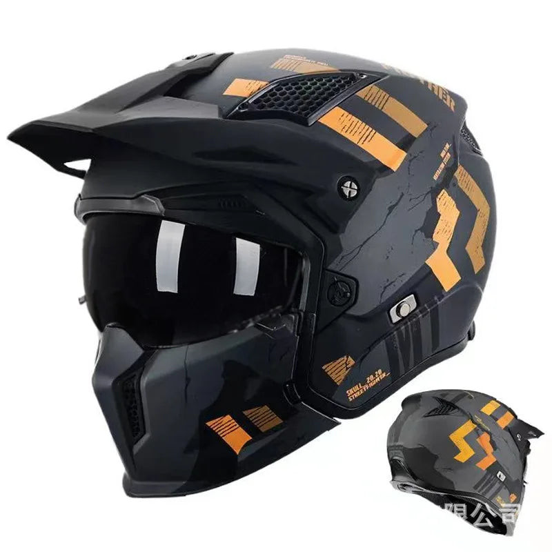 MT Off-Road Motorcycle Helmet Riding Full Face Helmet Variable Half Helmet Personality Unisex Retro Helmet