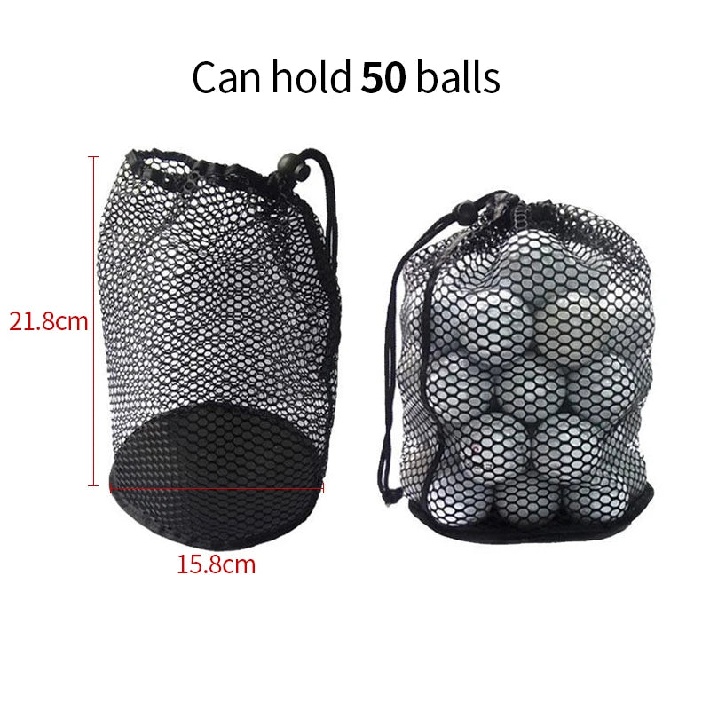GOG Golf Mesh Net Bag Nylon Golf Tennis 12/25/50 Ball Carrying Drawstring Pouch Golf Bags Golf Accessories Indoor Outdoor Sports