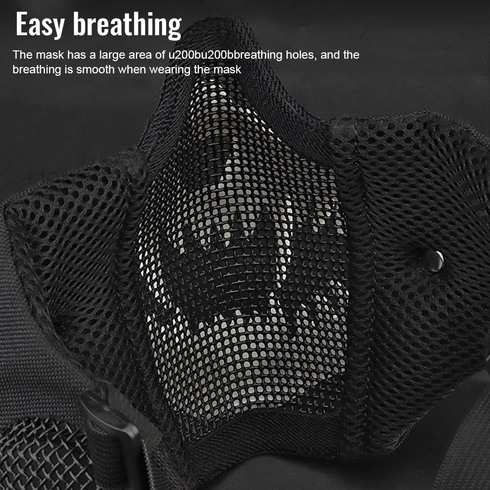 Skeleton Half Face Cover Outdoor Cycling Skeleton Ear Half Face Cover Halloween Fangs Scary Horror Costume Props