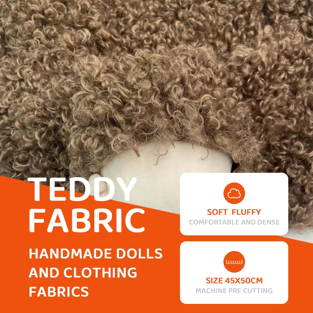 Aetificial Lmitation 100% Polyester Teddy Wool Fabric 40x45cm Diy Handmade Doll Fur Fabrics