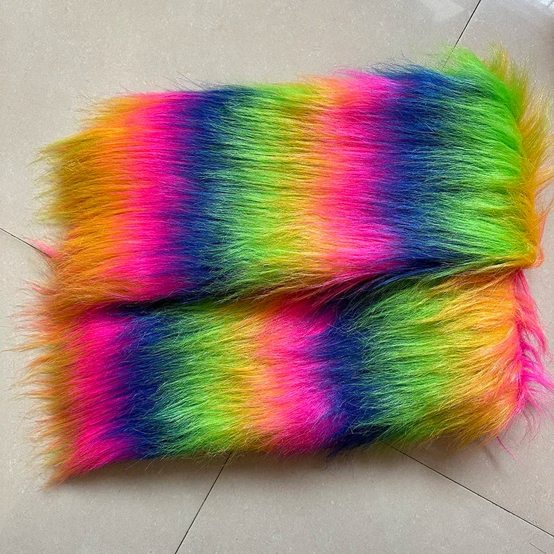 White Long Fur Long Hair Plush Fabric Fur by the Meter for Clothes Upholstery Toys Coats Doll Sewing Soft Green Faux Fur Cloth