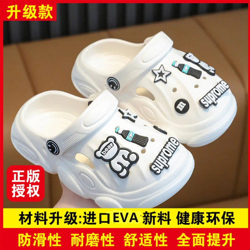 Infant Shoes Flip Flops for Children's Mules Baby Slippers Clogs Wear Hole Sole Kids Boys Sandals Summer Beach Platform Soft Diy