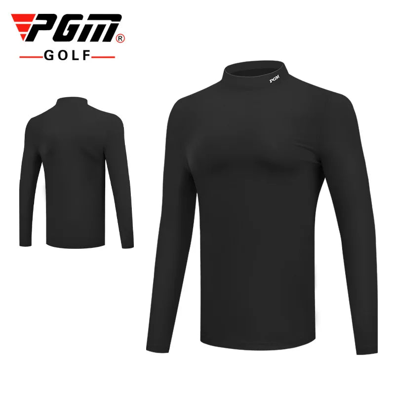 PGM Men's Golf Shirt Autumn Winter Sports Apparel Thermal Sweater Shirt for Men O-Neck Golf Sportswear Leisure T Shirt YF388