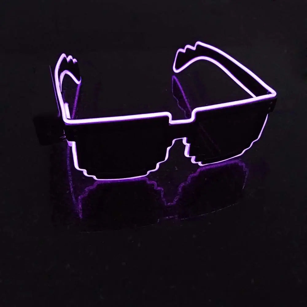 Cosplay Decorations Party Props Glowing Flashing Glowing Sunglasses Mosaic Glasses Led Light Up Glasses LED Luminous Glasses