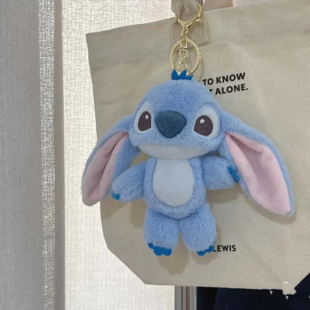 16cm Disney Stitch Doll Keychain Plush Toy Backpack Pendant Anime Lilo & Stitch Girl's Toy Soft Stuffed Doll Birthday Gift