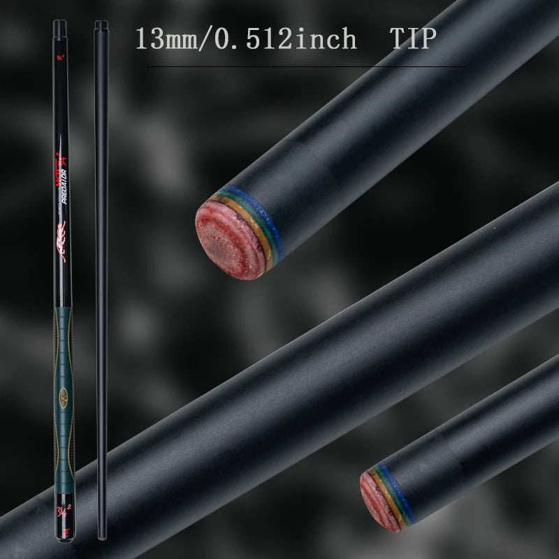 Carbon Billiard Cue Stick 13mm Tip Leopard Pattern Design Durable and High Quality Ideal for 9 Ball and Carom Billiards