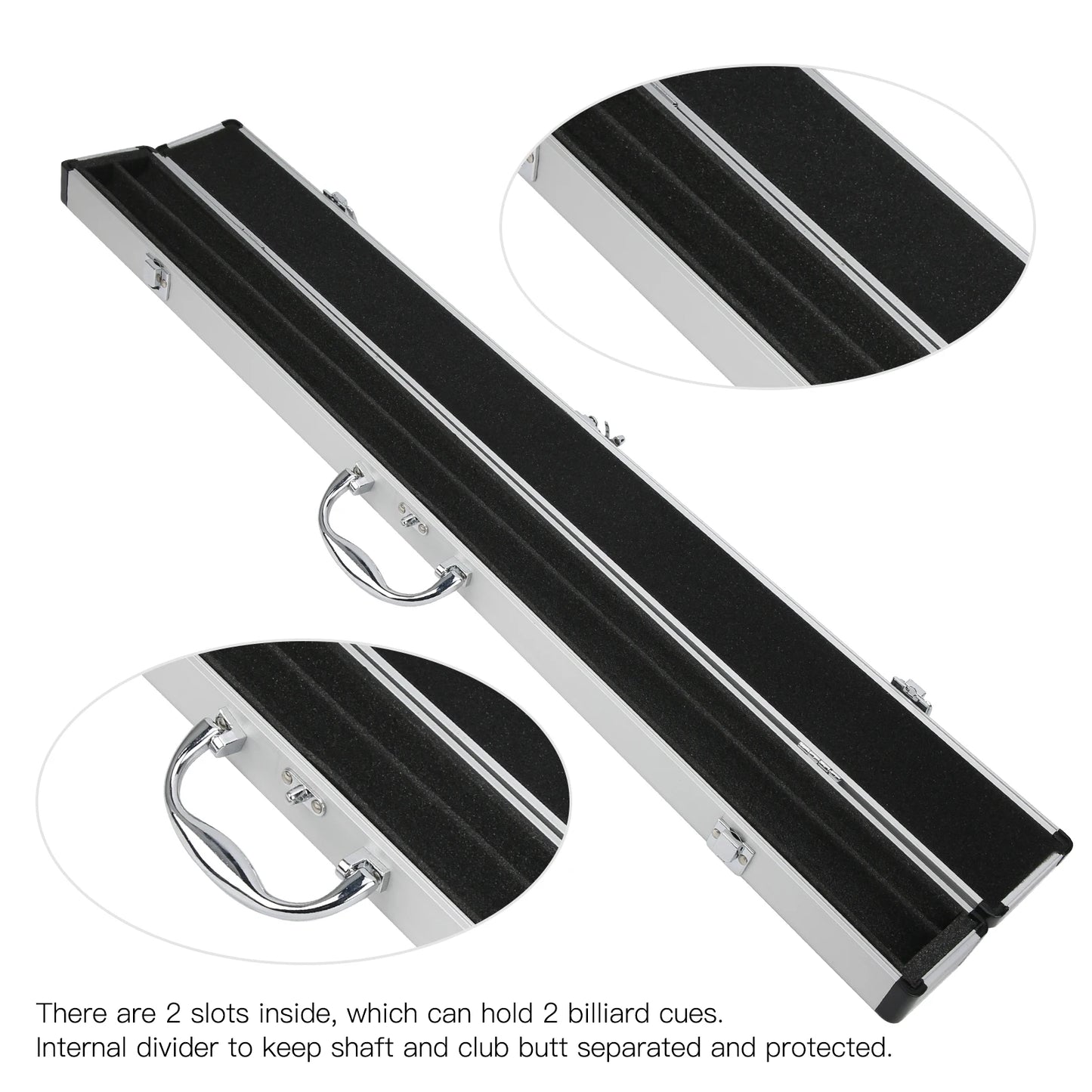 1/2 Snooker Pool Cue Case Soft Foam Lining Carrying Storage Holder Protection Billiard Accessory