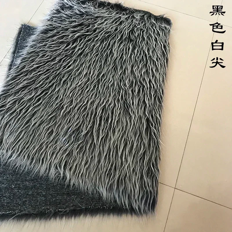 Long Hair Plush Fabric Faux Fur by the Meter for Upholstery Toys Props Decorative Cloth Diy Sewing Soft Comfortable Purple Brown